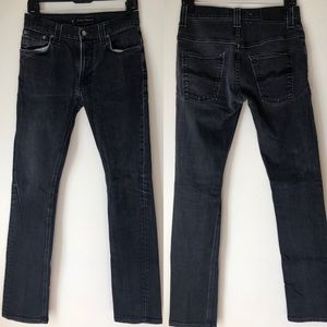 Nudie Jeans thin finn back 2 black sz W 30 L 34